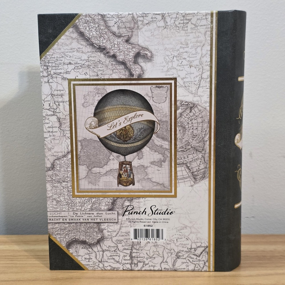 Punch‎ Studio Let's Explore Book Box Hidden Storage Map Steampunk Decorative - Picture 2 of 6